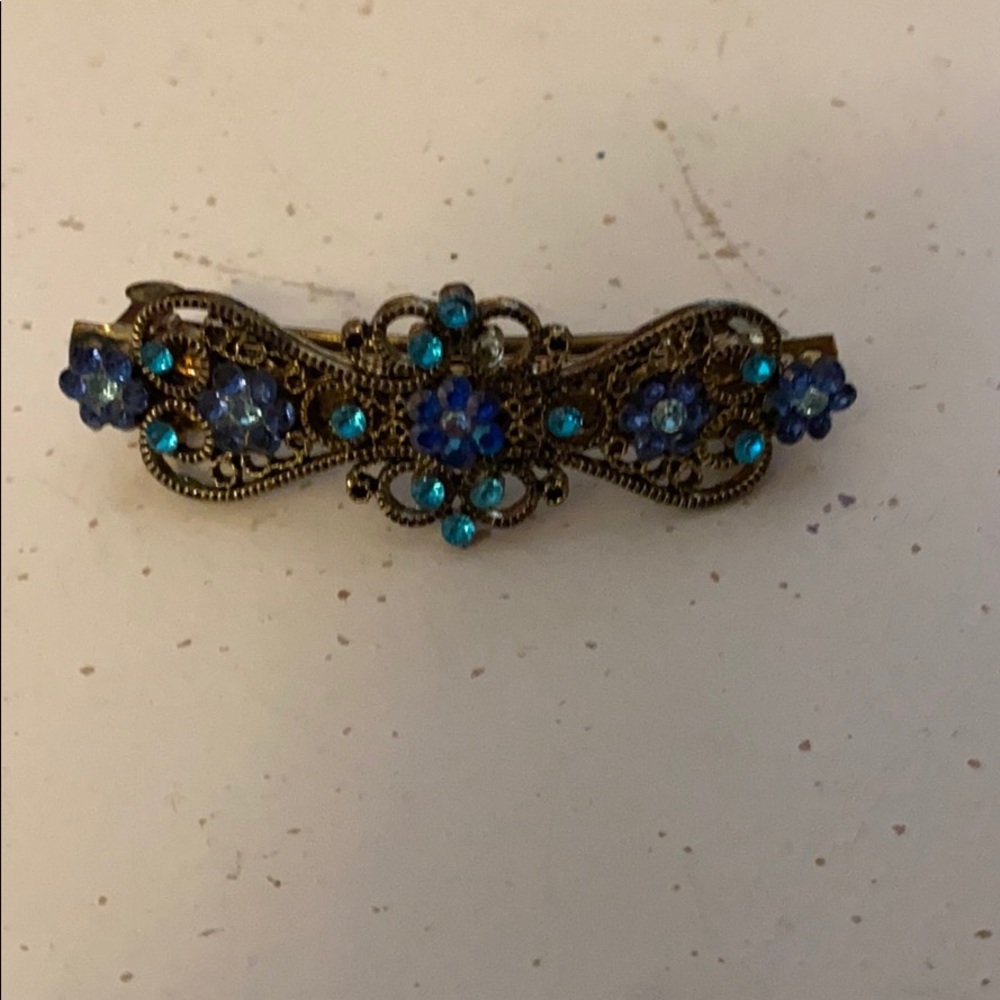 Bronze turquoise hair pin